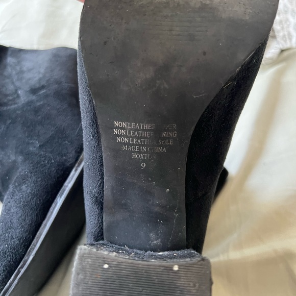 Princess Polly Black Suede Heeled Boots - Picture 6 of 6